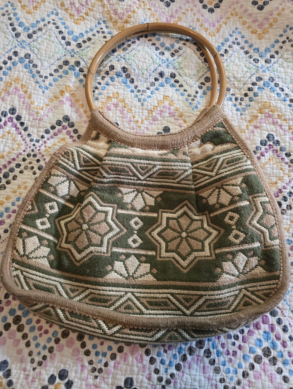 Vintage Women's Handcrafted Wool Handbag - Picture 4 of 8